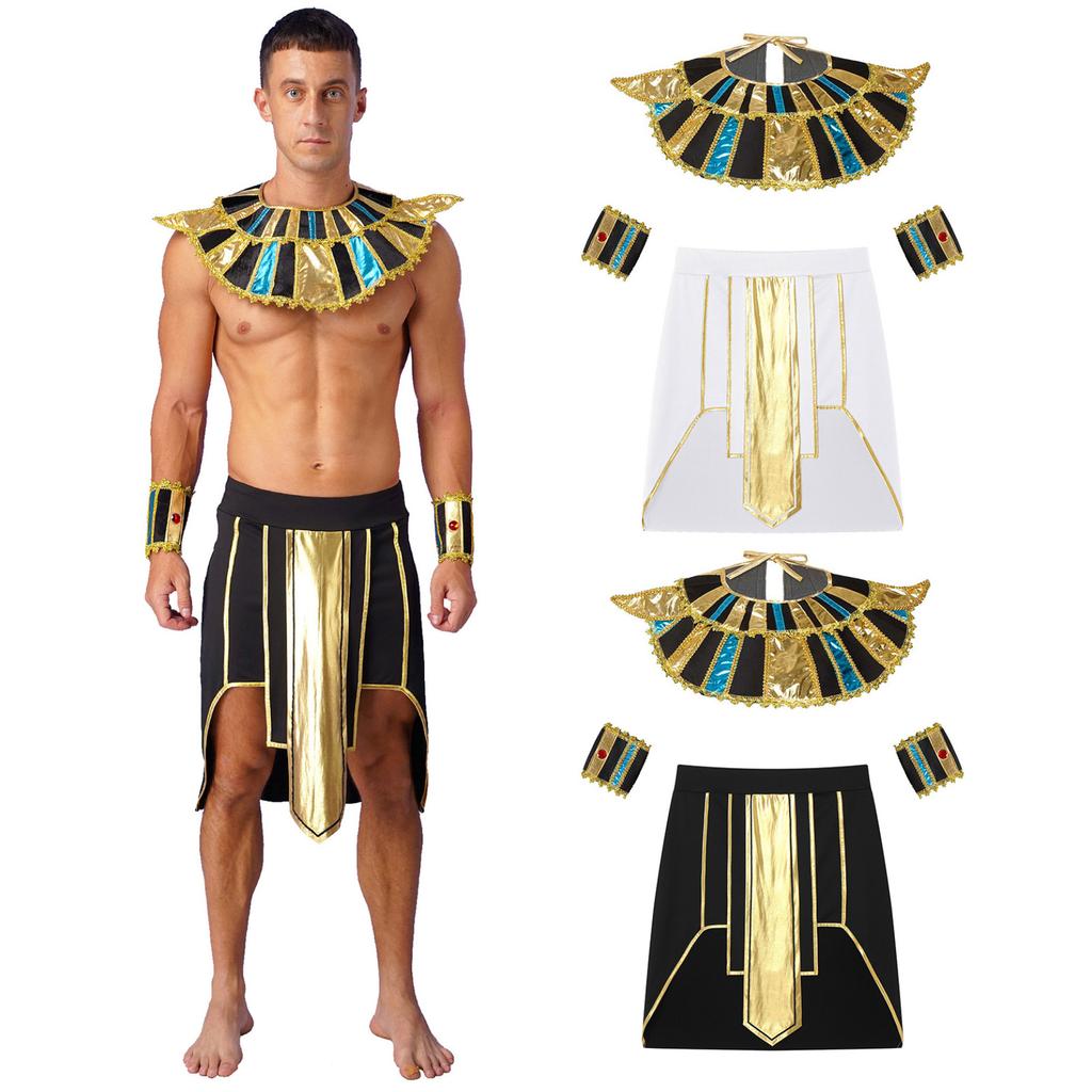 Buy Mens Halloween Ancient Egypt Role-Playing Outfit Cosplay Costume Skirt  with Cuffs and Collar for Theme Party Theatrical Dress Up at affordable  prices — free shipping, real reviews with photos — Joom, image size:1024x1024