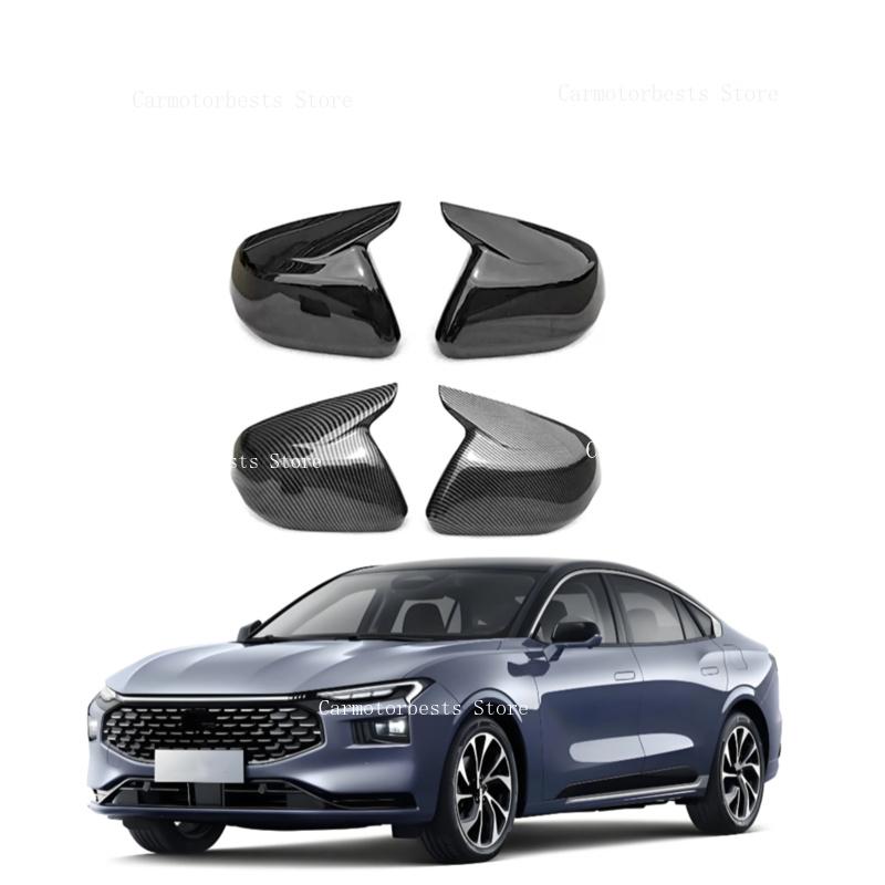 Car Rearview Side Mirror Cover Fit For Ford Mondeo/Fusion Evos 2022 2023 2024 2025 Wing Cap Rear View Case Trim Carbon Fiber