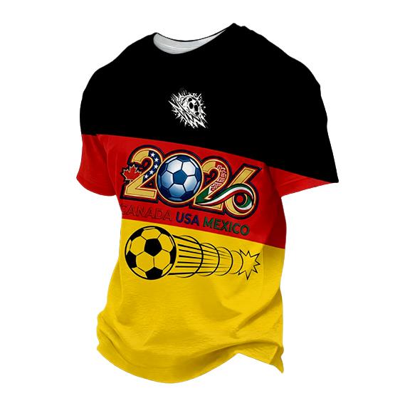 Men's Crew Neck Short Sleeve T Shirt with Switzerland 2026 Soccer Print Comfortable Fit Day Top