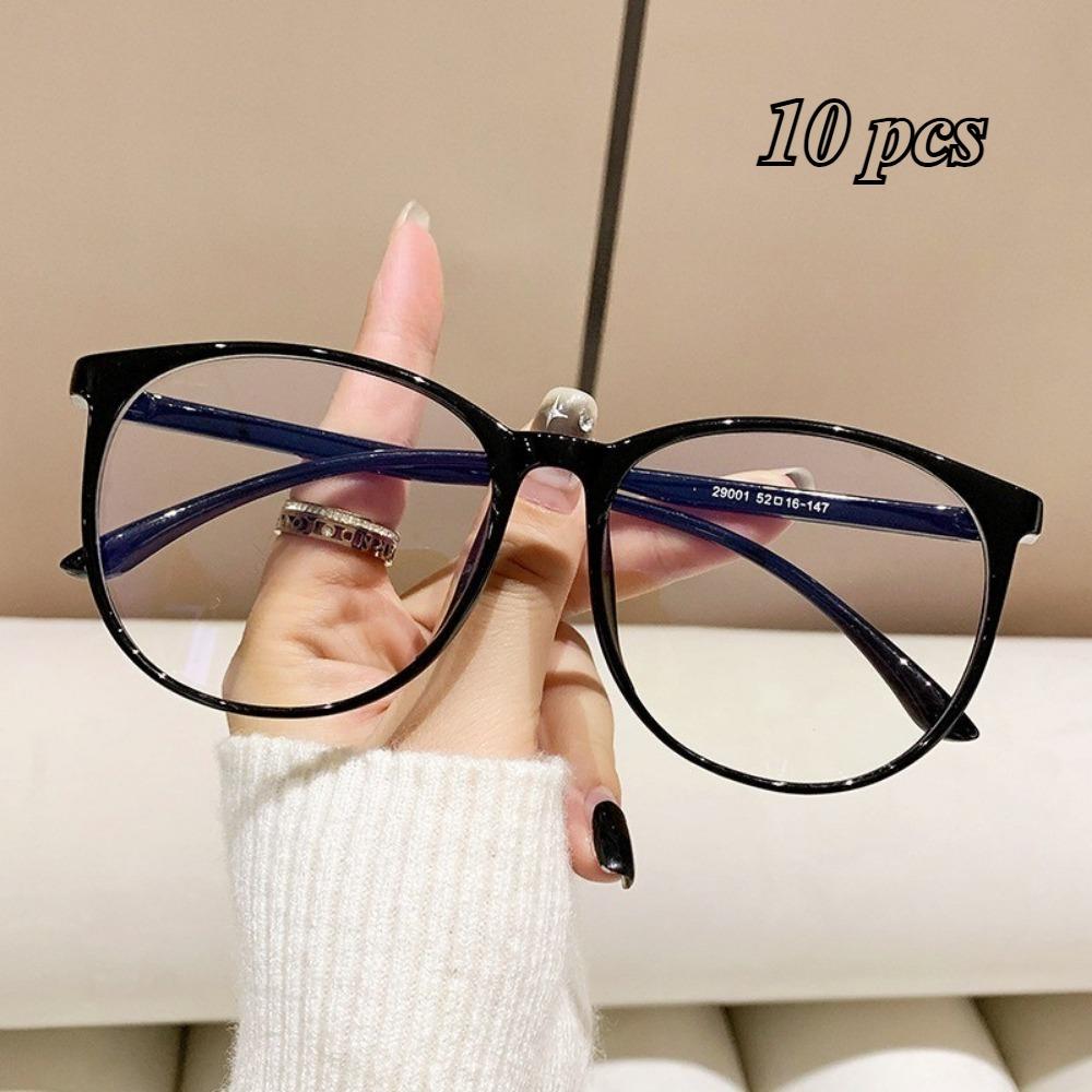 10PCS Fashion Oval Glasses Anti Radiation Retro Eyeglasses for Woman Men Anti Blue Light Eyewear