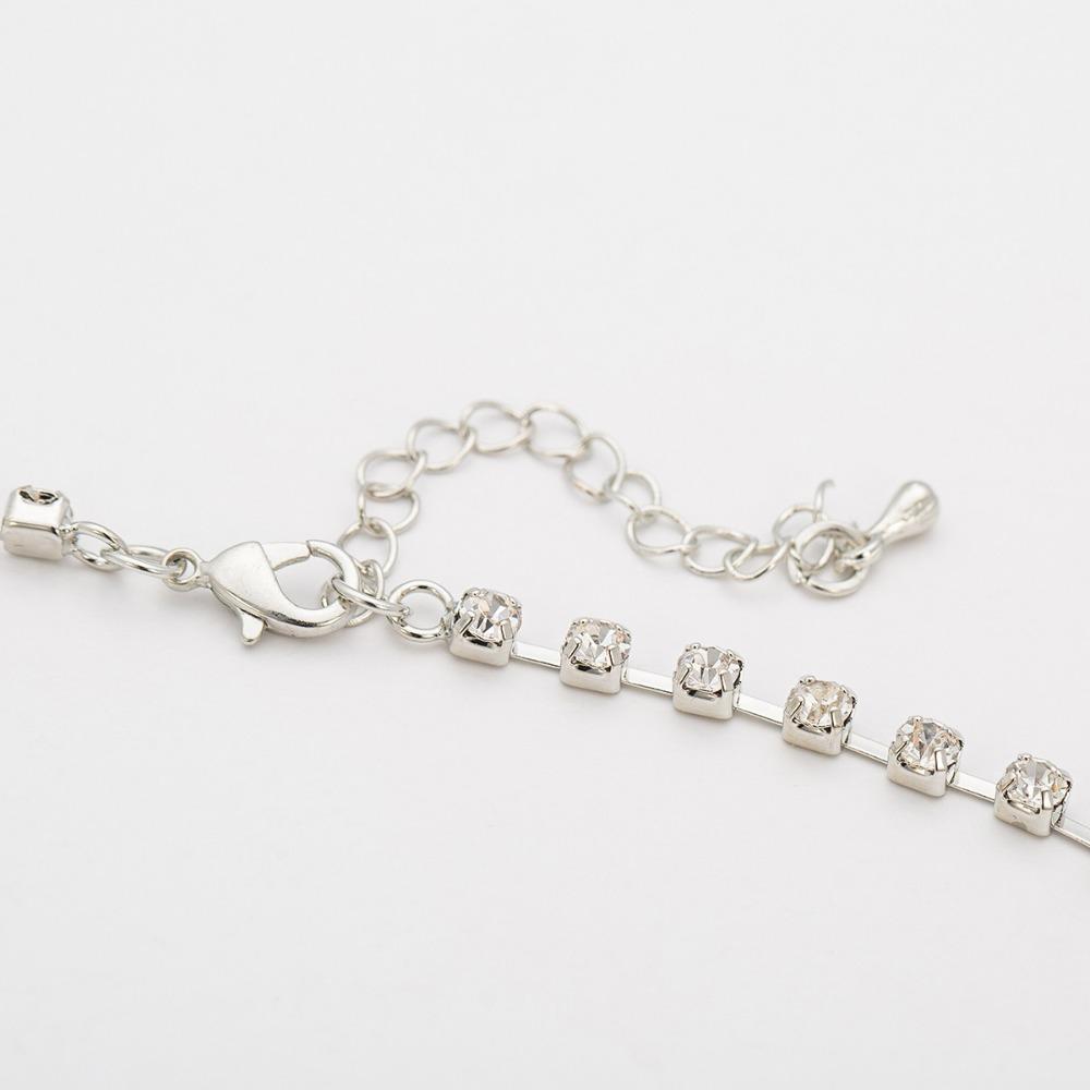 Clavicle Chain Korean Style Choker Women Necklace Rhinestone Tie Long Necklace Crystal Neck Tie