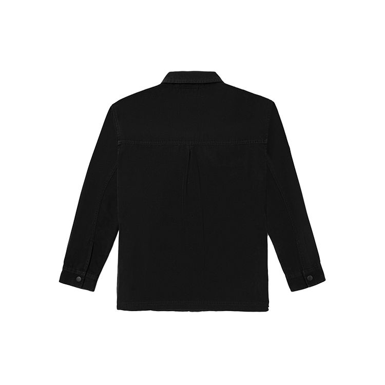 Vans Logo Outdoor Casual Jacket Micro Print Solid Color Collar Work Style Jacket Women Jacket Black VN0A5LLCBLK