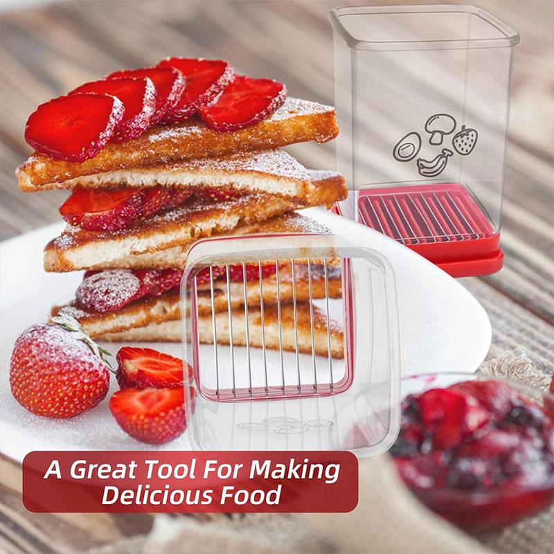 Coupe-fruits rapide avec plaque poussoir Coupe-œufs Coupe-fraises et bananes Faisant rapidement salade de fruits et légumes Gadget de cuisine