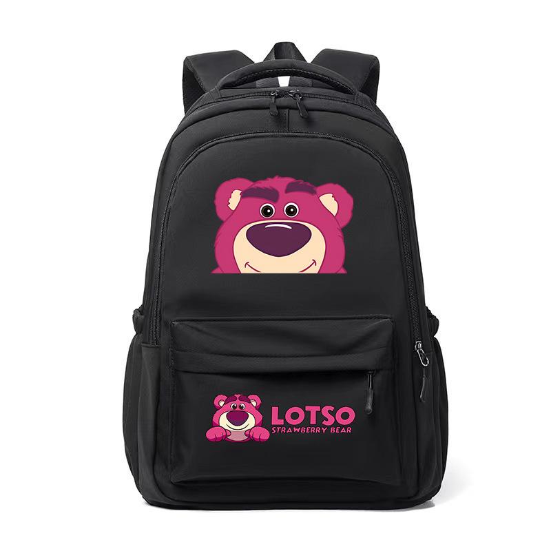 Cute Strawberry Bear Trend Backpack Men'S And Women'S Leisure Campus Student School Bag