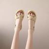 One-word Buckle Flat-soled Soft-soled Beach Shoes 2025 Summer New Cross-strap Internet Celebrity Student Sandals Women's Roman Shoes