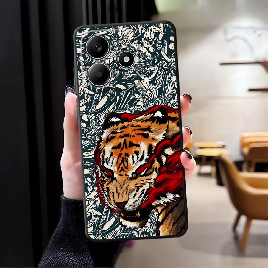 

Case for Xiaomi Redmi Note 14 9 8 7 12C 13C 10 A1 12 11 13 Pro Plus 14C A4 A5 A3 K80 Phone Cover K40 A1 A2 Cool Cat Tiger Redmi Note 13 Pro+