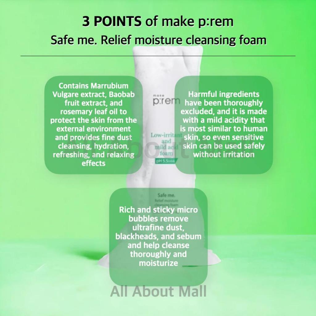 [P:rem] Safe Me Releif Moisture Niedrigreizend & Milder Reinigungsschaum 170ml