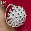 925 Sterling Silver Fireworks Coral Ring Fashionable Wedding Jewelry