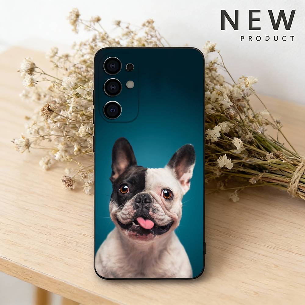 french bulldog puppy Phone Case For Samsung S26,25,24,23,22,30,21,10,9,Ultra,Plus,Lite Black Soft Case Samsung S235G