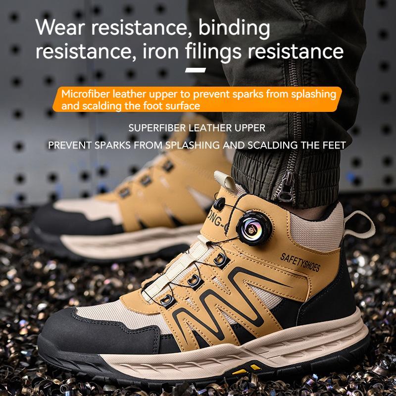 

Men S Work Safety Shoes Indestructible Work Shoes High Top Anti-Smash Steel Toe Protective Work Boots For Construction Site 40