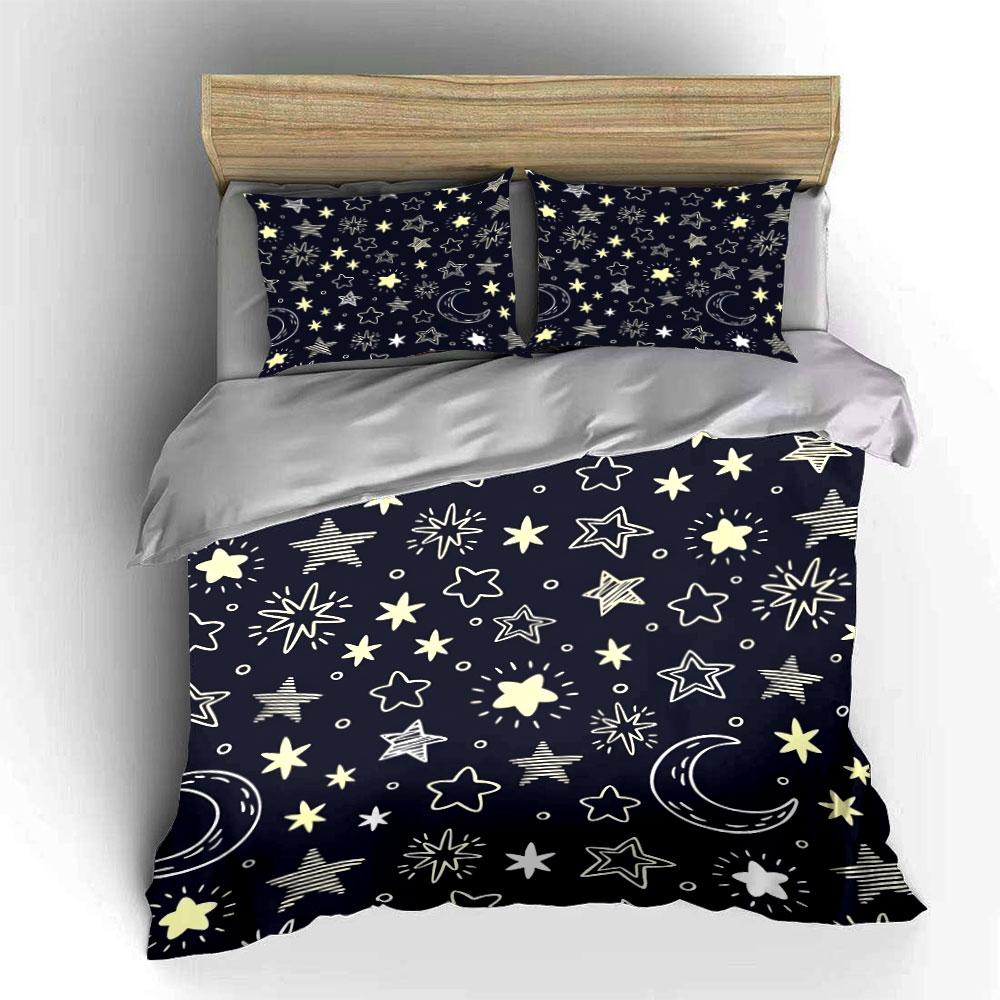 Night Sky Starry Set Multiple Sizes Kid'S And Adults' Bedroom Exquisite 3Pc Bedding Set, Gift
