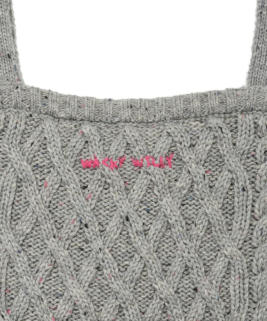 WACKY WILLY Women'S Cable Knit Bustier Grey