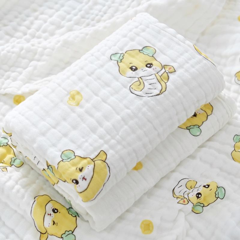 High-Density Six-Layer Pure Cotton Baby Bath Towel and Swaddling Blanket for Newborns and Children
