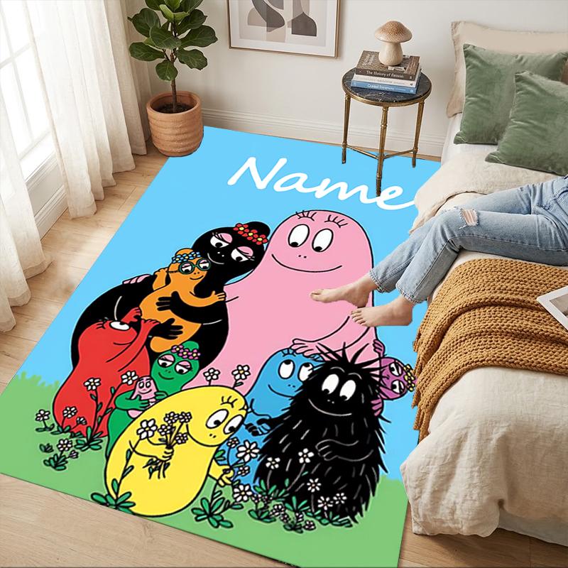 Custom Name Colorful Creatures Living Room Non-Slip Area Rug Soft Carpet for Bedroom Kids Playroom Sofa Office Home Decor Doormat