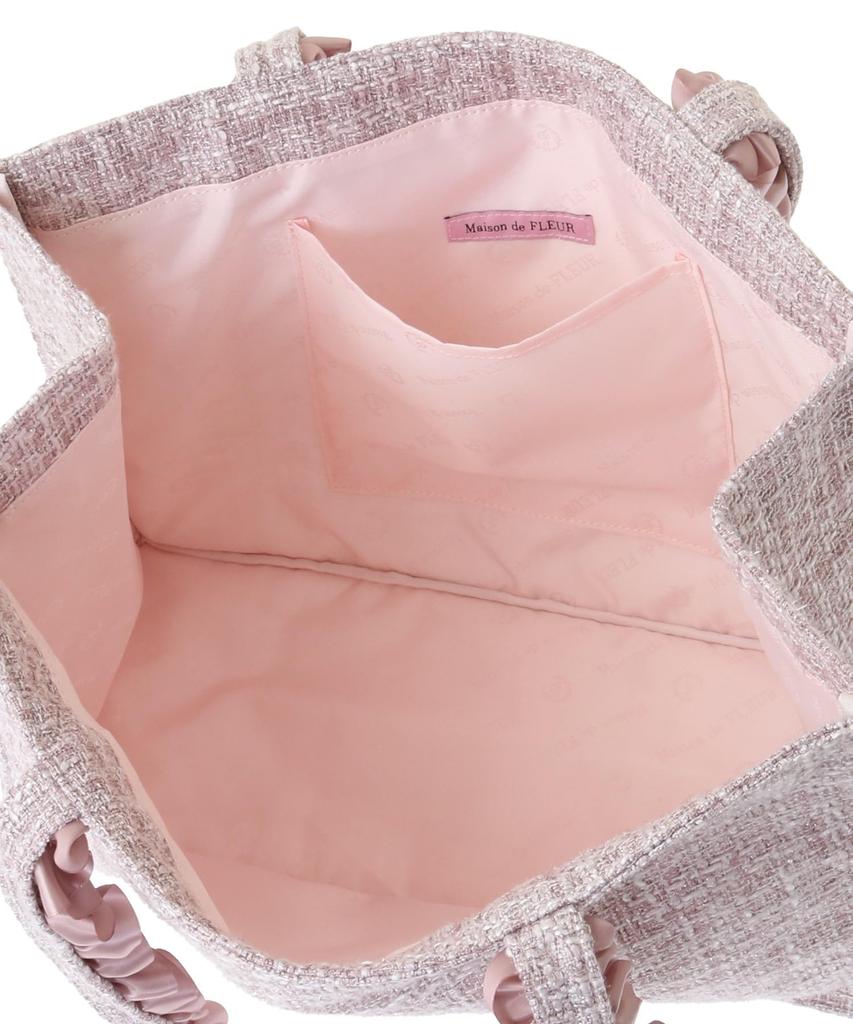 Maison de Fleur Tweed Frill Handtag Fyrkantig Toteväska, Elfenben, Storlek M (08000248500)