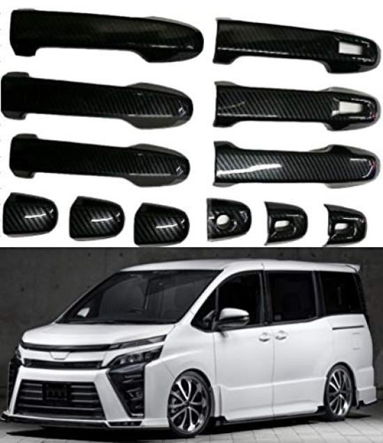 FUKUARE Noah Voxy 80er Serie und Späte Türgriffe Schwarzes Karbonfaser-Stil Außen-Individualisierungs-Teile (Frühe Modelle) Abdeckung, Garnitur,