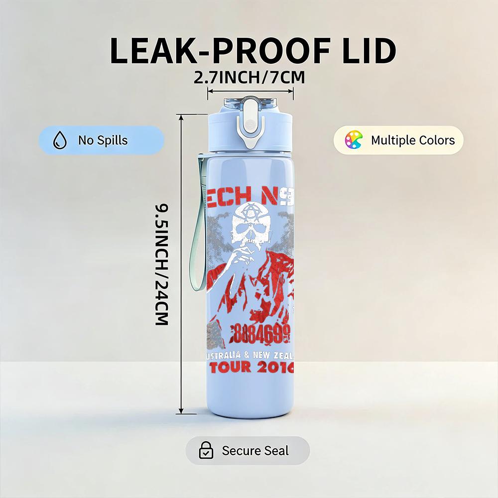 1PC Retro Red Devil Horror Graphic Print 750ml Portable Sports Water Bottle Leakproof Gym Outdoor Travel Drink Cup