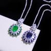 Recommended Imitation Emerald Set, Royal Sapphire Colored Treasure Pendant, Open Ring, Micro-Set Earrings.