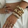Design Pearl Twist Glossy Spring Buckle Bracelet, Fashionable Style Metal Chain Bracelet