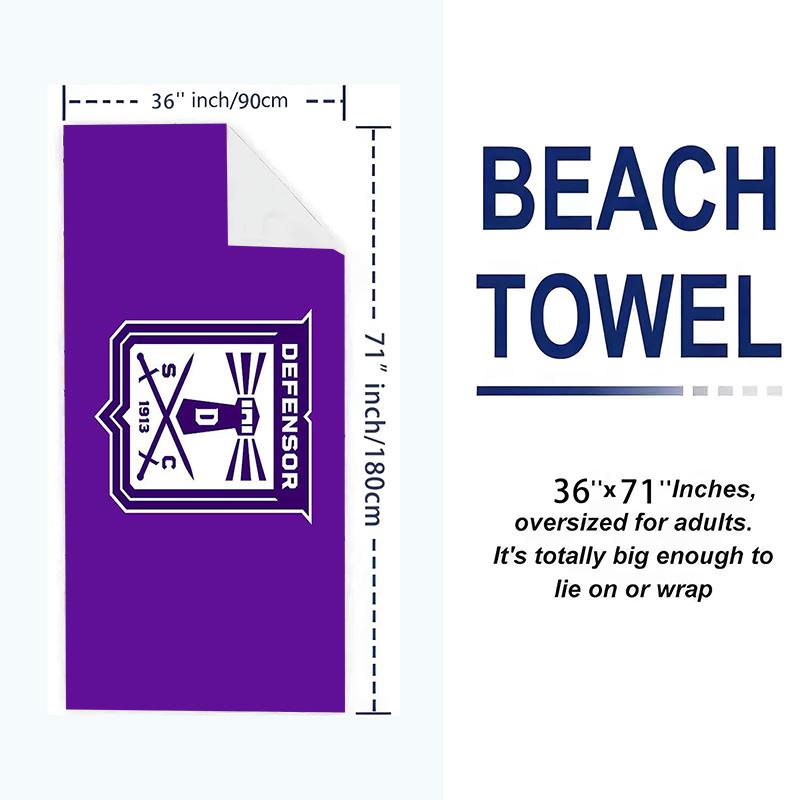 Defensor Sporting Print Beach Towel, Large Soft Quick Dry Towel for Beach Camping Swimming