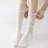 Ultra-thin Lace Ruffle Socks for Girls – French Ballet Style, Long Thigh-High Mesh Cotton with Striped Design for Spring/Summer