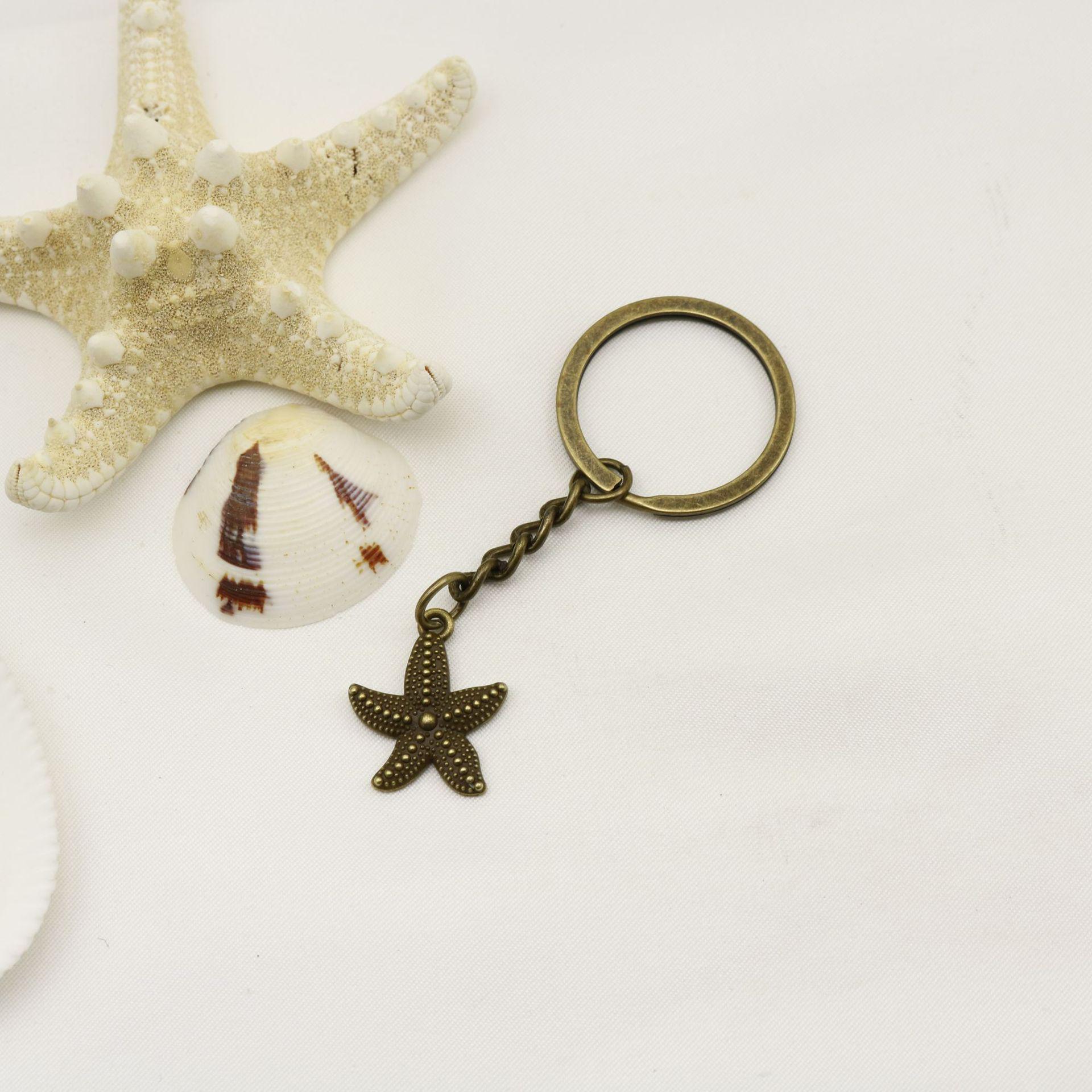 Starfish Drip Oil Keychain Pendant