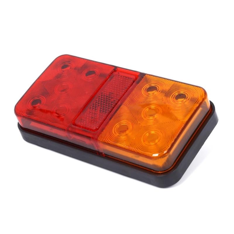 1 Pair 12V 10 LED Turn Signal Brake Running Tail Stop Light LED Trailer Tail Light Shockproof Amber Red Taillight Lamps