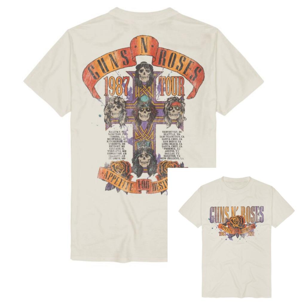 Retro Guns N Roses Band Tshirt Cotton Graphic Tee Unisex Unisex Summer Streetwear