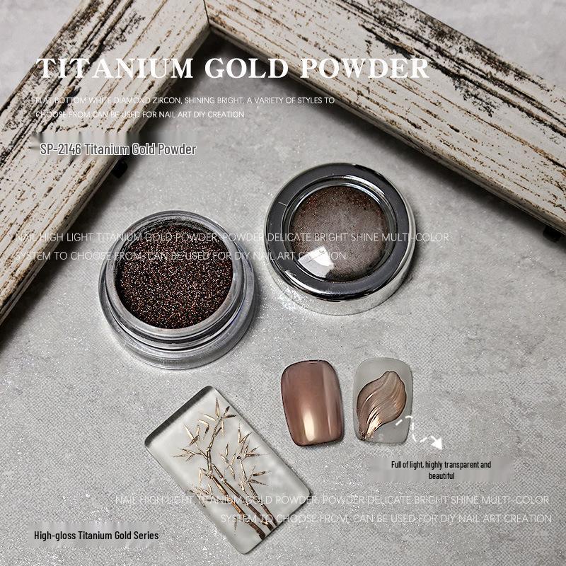 Titanium Magic Mirror Nail Powder In Rose Gold & Silver - High-Gloss Electroplated Glitter