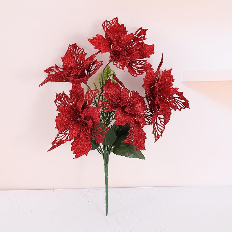 Christmas Decorative Flower With Bright Colors Party Home Decor Flowers Fake