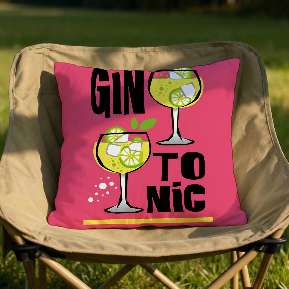 Gin  Tonic Cocktail Print Cushion Cover Soft Reversible  Durable Pillow Cover  MultiScene Use for Home  Car Daily Comfort