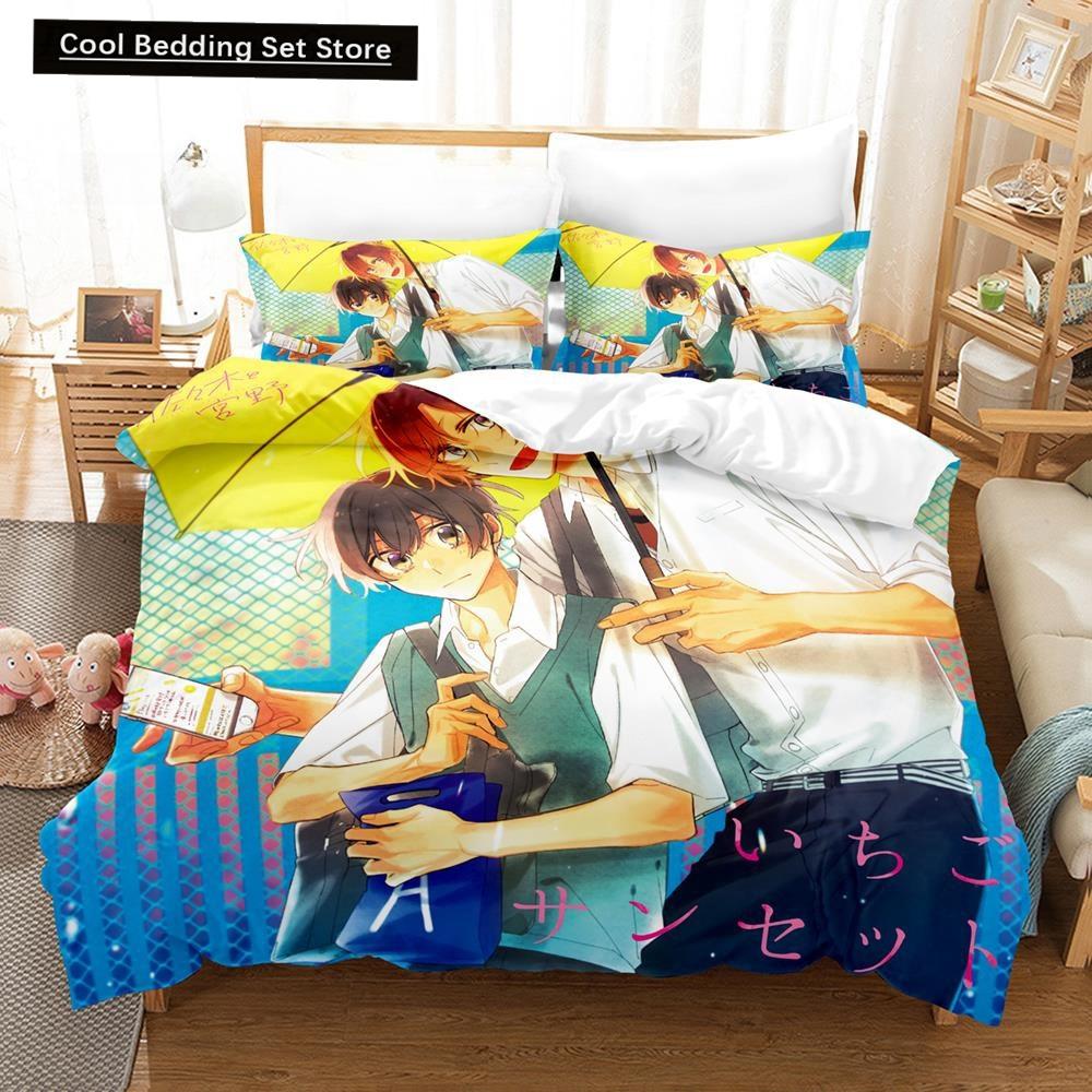 3D Druck Anime Bettwäschesets Kawaii Sasaki To Miyano Bettwäscheset Einzelbett Twin Full Queen King Size Bettset Aldult Kinder Schlafzimmer