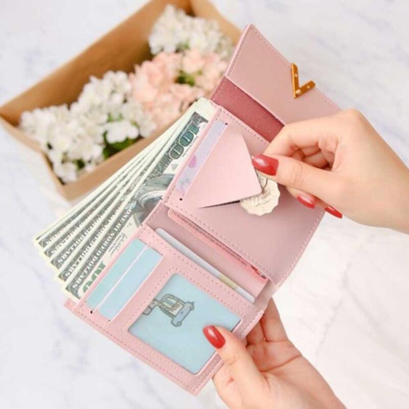 BONITA Women's V-Buckle Mini Half Wallet Approximately 12x9x2cm Pink
