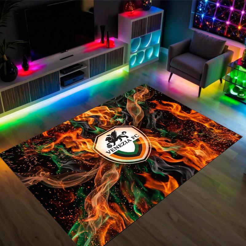 Venezia FC Football Design Crystal Velvet Carpet Cozy Non?Slip Printed Rug For Bedroom Living Room Entrance