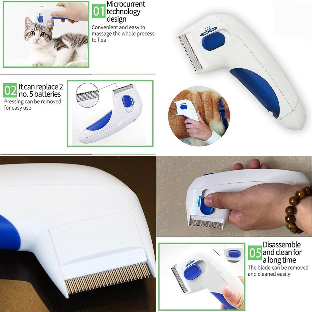 Electric Pet Flea Lice Cleaner Comb Grooming Tool For Cats Dogs Chemical-free And Effective