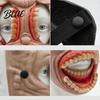 Terrifying Party Mask Halloween Horror Mask with Hollow Realistic Fangs Lightweight Breathable Detailed Flesh Texture PU Foam Grimace for