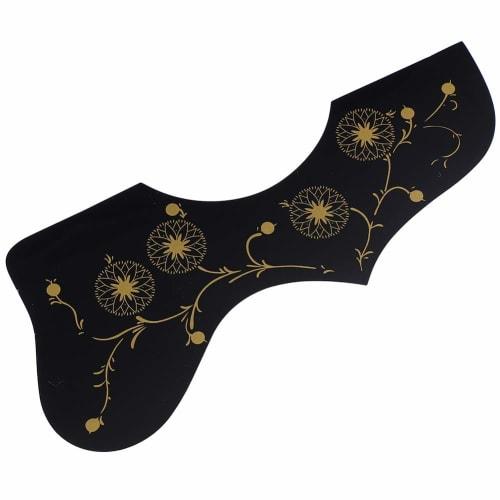 Self-Adhesive Folk Guitar Pickguard Accessories Pickguard Scratch Plate for Acoustic Guitar Bass Violin Black and White Pattern (Black Pattern)