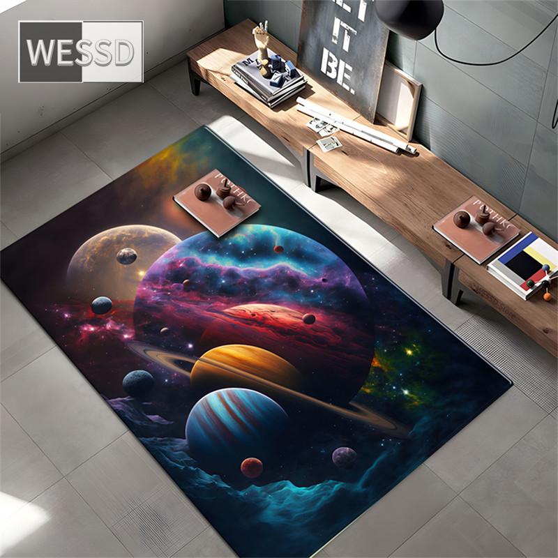 3D-tepper til barneroms universet teppe planet svart hull ytre rom teppe for gutter tilpasset teppe badematte 3D