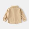 Kinder Langarmhemd 2025 Herbst Jungen Revers einfarbig besticktes Hemd Baby Oberteil trendige Kinderbekleidung