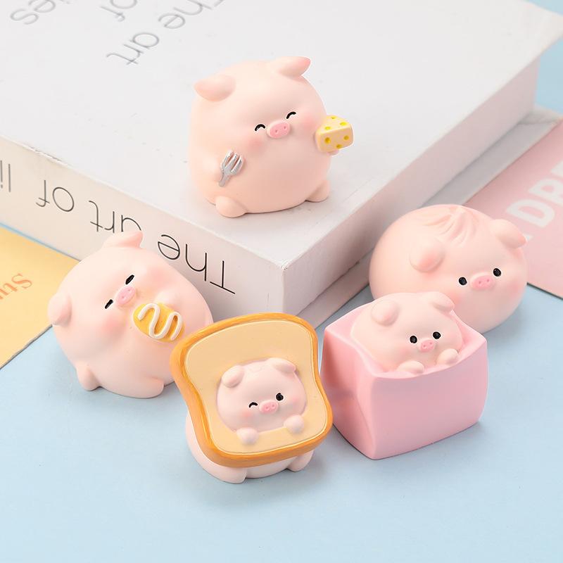 Cute Pig Mini Cartoon Resin DIY Accessories Micro Landscape Desktop Decoration Fun Animal Home Decor Crafts