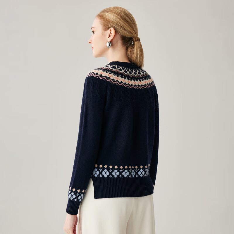 Women's Fair Isle Thick Cashmere Cable Knit Sweater