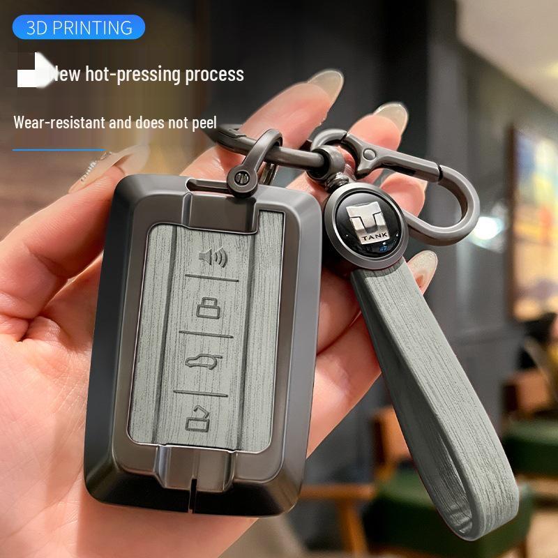Zinc Alloy Tank 300/400/500 Car Key Shell with Full Wrap & Buckle