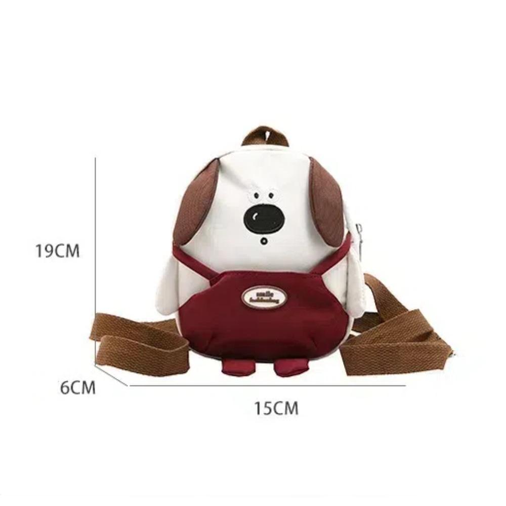 Cute Cartoon Puppy Mini Backpacks Canvas Adjustable Strap Students Backpacks Zipper Shoulder Bags Students