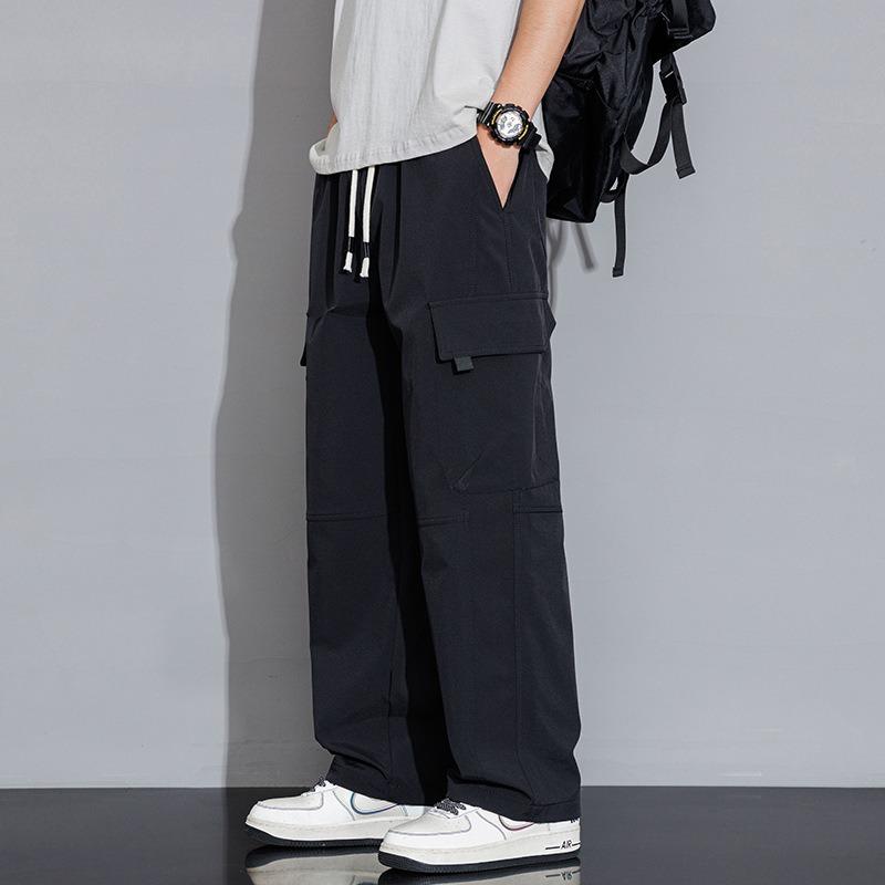 Men's Overalls Spring and Autumn New Youth Loose Casual Sports Pants Men's Solid Color Trousers