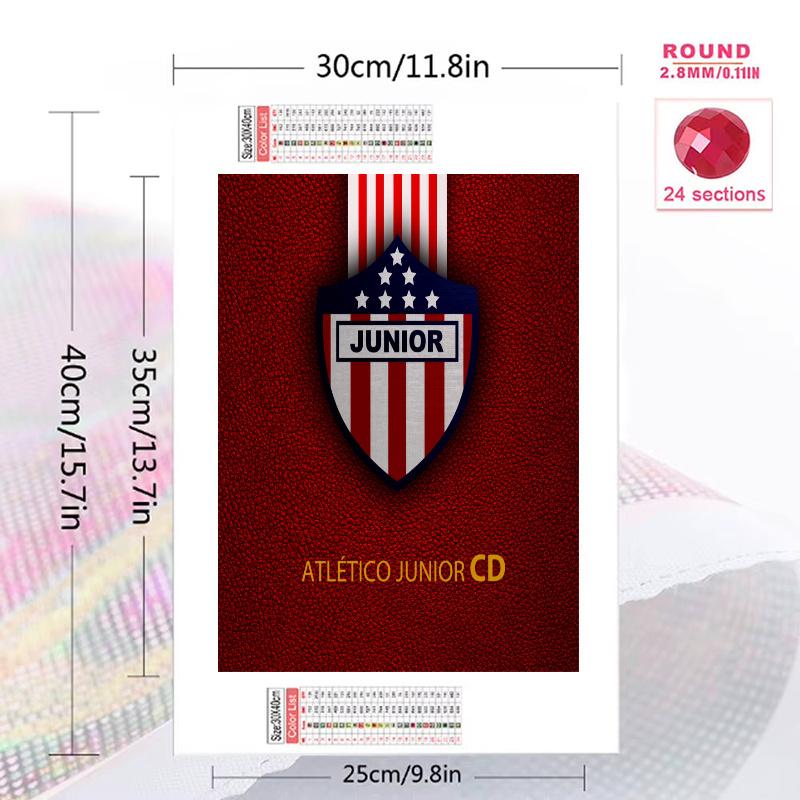 Junior de Barranquilla 100% Round Full Drill 5D DIY Diamond Painting Embroidery Cross Stitch Rhinestone Décor