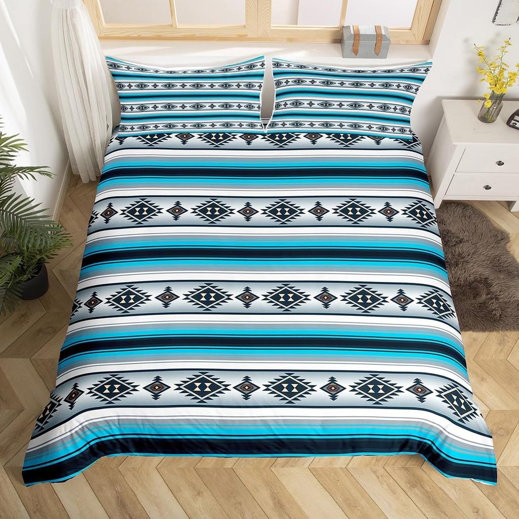 Southwest Tribal Aztec Duvet Cover Set Bohemian Twin Queen Bedding Sets Ethnic Mexican Geometric Diamond Stripe Comforter Cover