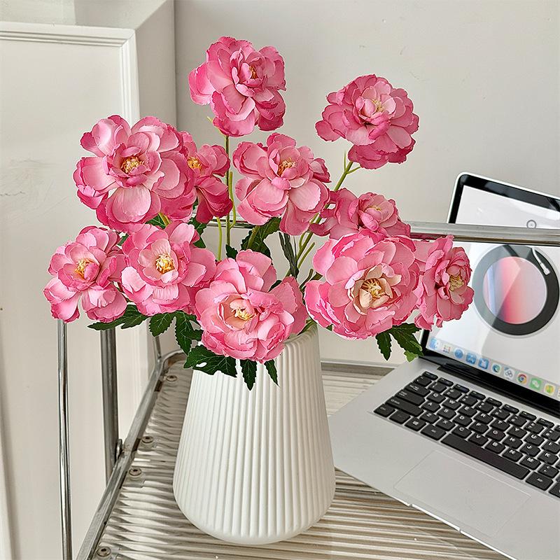 1 Heads Silk Artificial Peony Bouquet Flowers Decoration Wedding Home Table Large Fake Flowers Valentines Day Supplies