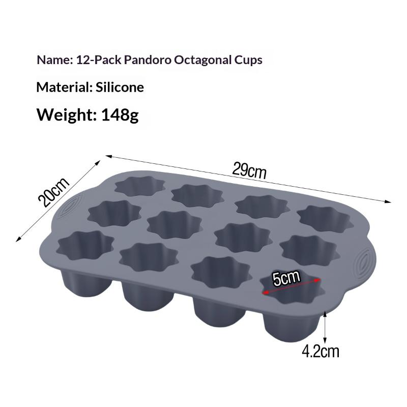 12 Cavity Silicone Octagon Mould Cake Pans Cupcake Muffin Mold Baking Tray Home Kitchen Cook Diy Tools