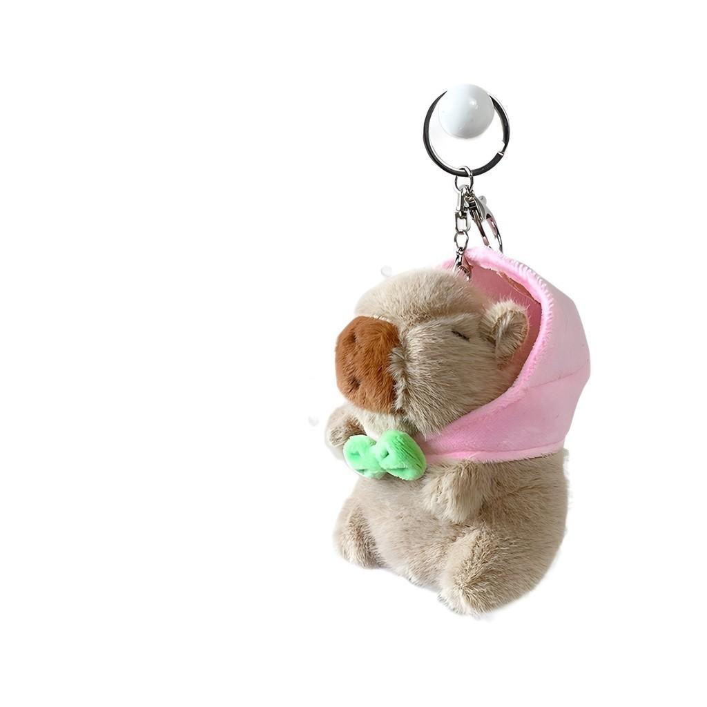 Cute Tricolor Capybara Series Plush Toy Keychain Soft And Cuddly Animal Pendant