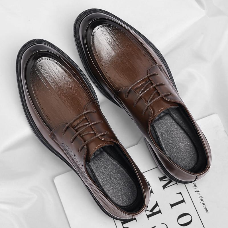 Fashion New Party Office Walking Shoe Breathable Leather Lace-Up Formal Shoes Classic Men Shoes for Wedding Men's Wingtip Oxford Shoes